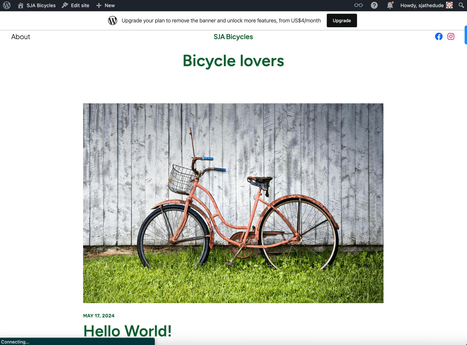 SJA Bicycles (Wordpress)
