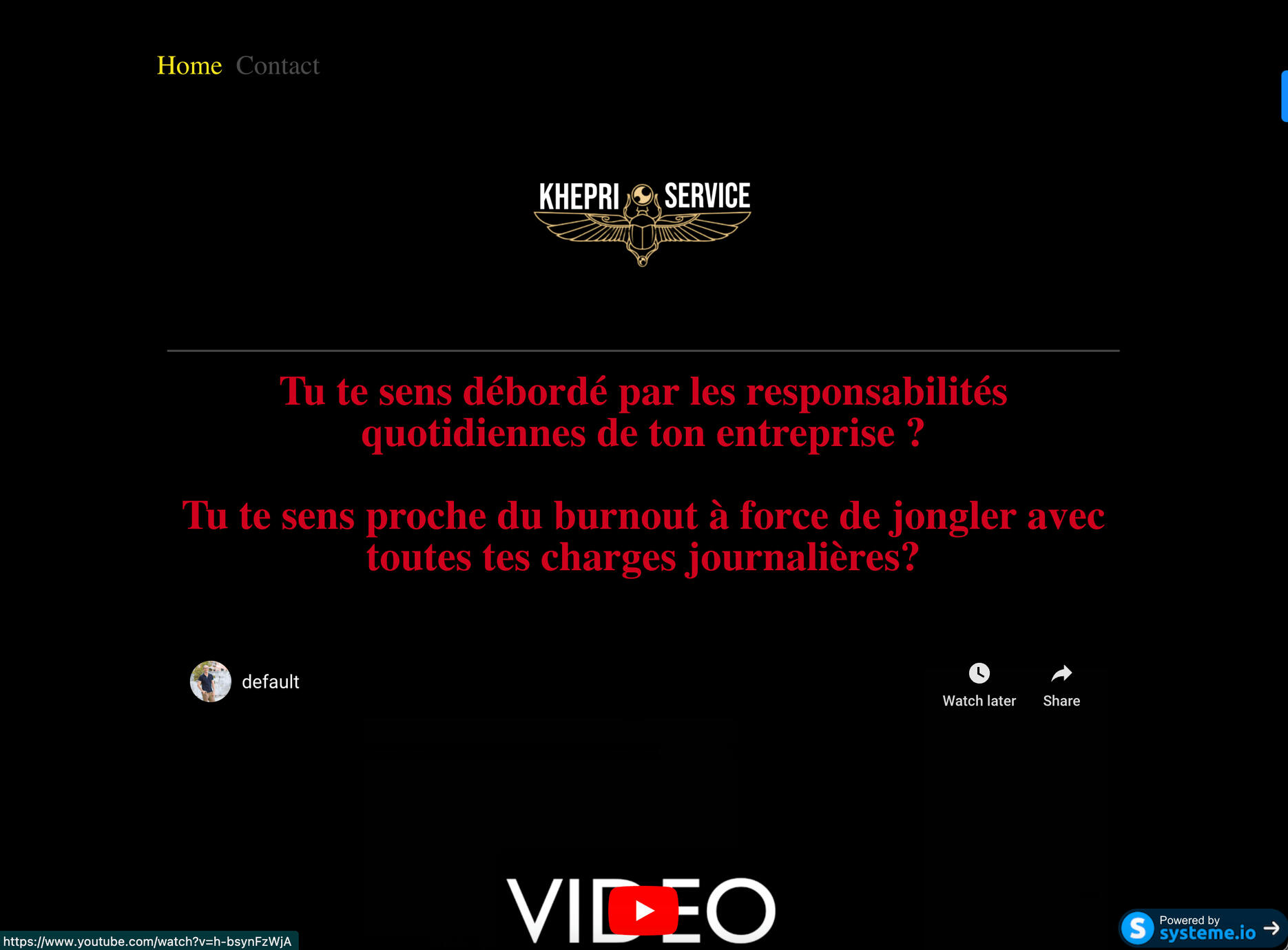 Khepri Service - Landing Page (Systeme)