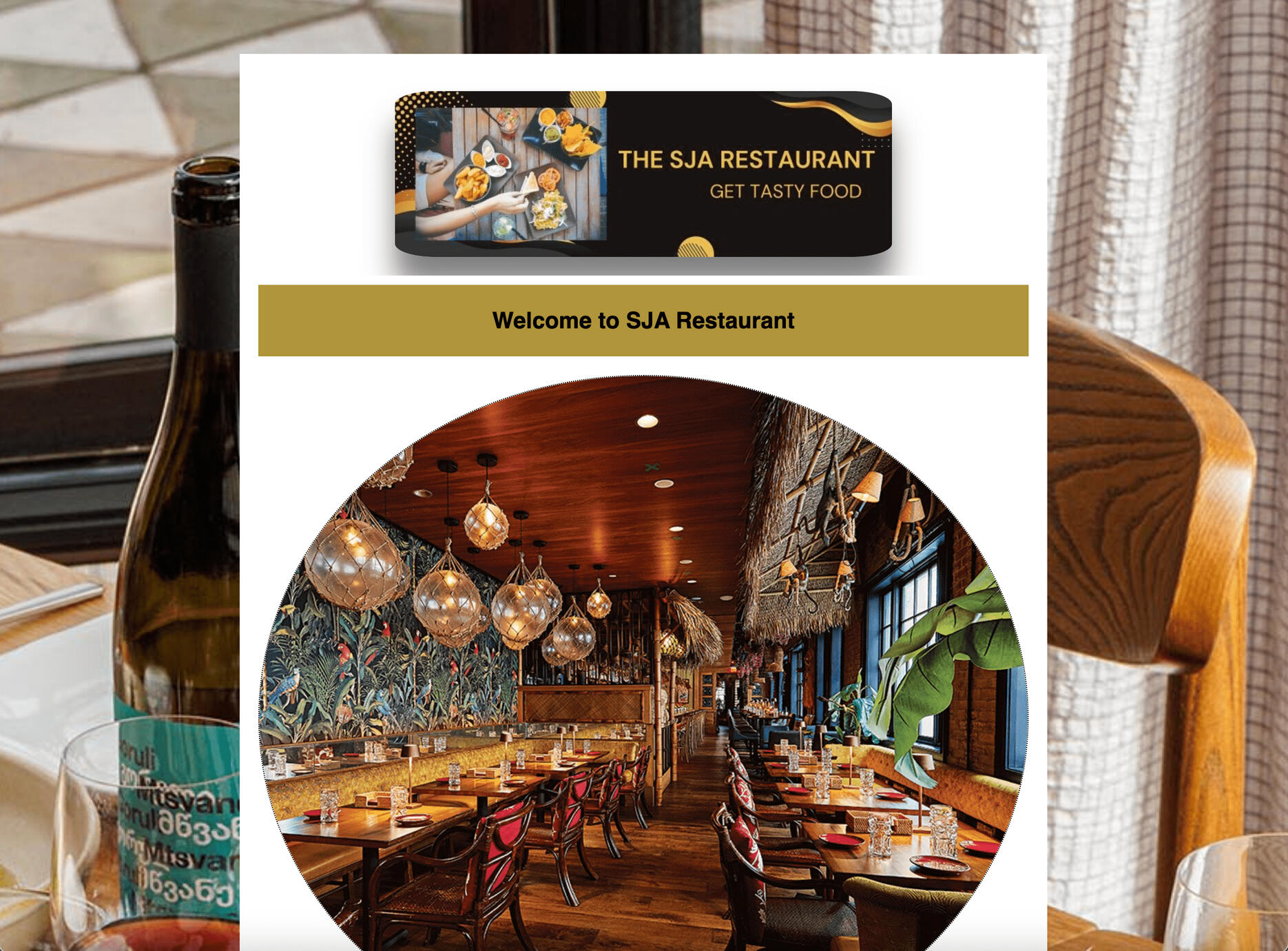 SJA Restaurant - Landing Page (Mail Chimp)
